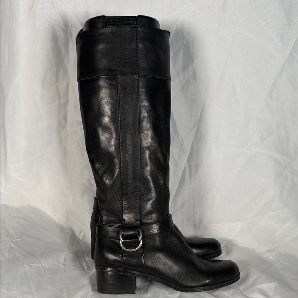 Black Leather Bandolino Knee-High Boots - 5.5